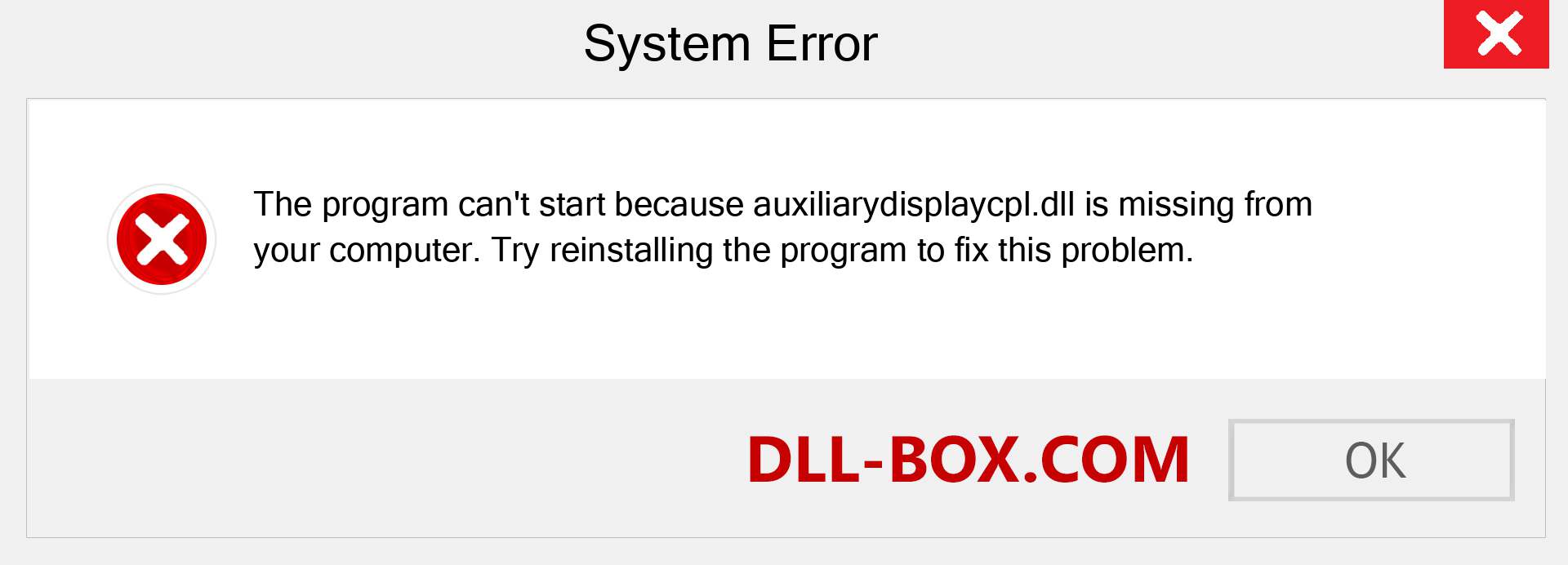  auxiliarydisplaycpl.dll file is missing?. Download for Windows 7, 8, 10 - Fix  auxiliarydisplaycpl dll Missing Error on Windows, photos, images