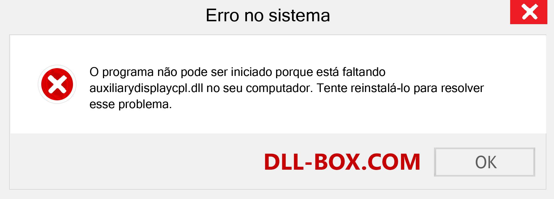 Arquivo auxiliarydisplaycpl.dll ausente ?. Download para Windows 7, 8, 10 - Correção de erro ausente auxiliarydisplaycpl dll no Windows, fotos, imagens